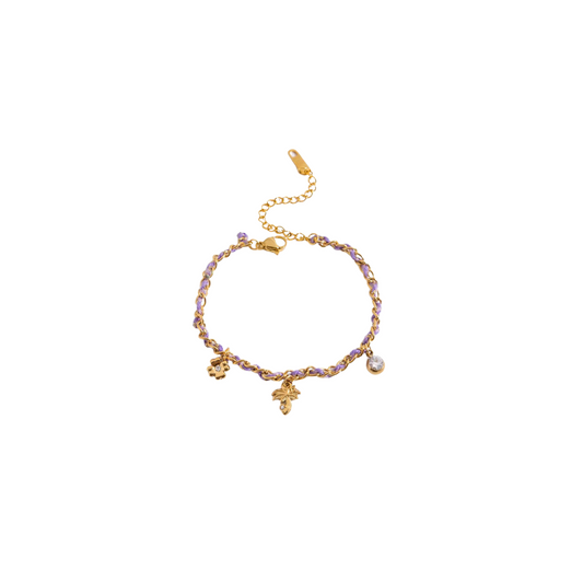 Purple Thread Charms Bracelet