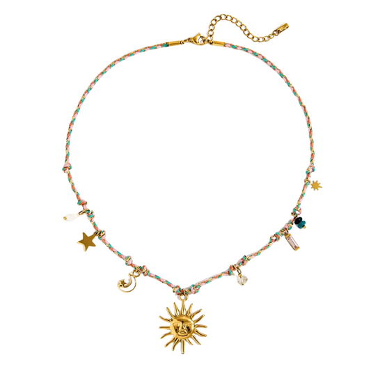 Sun & Charms Colorful Thread Necklace