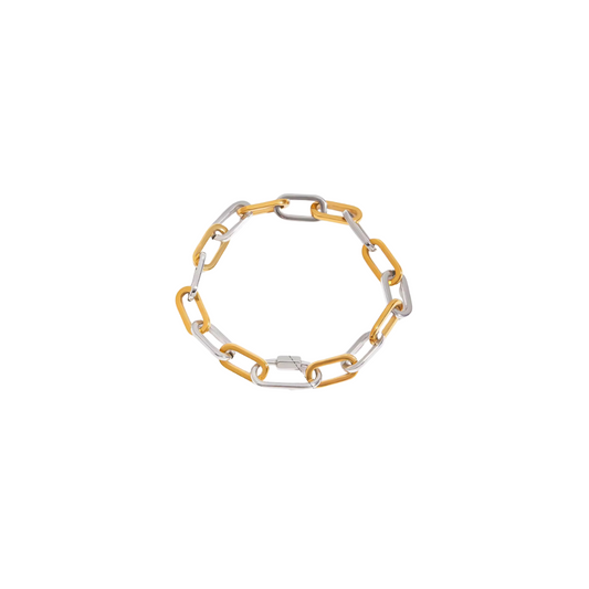 Two Tone Bold Link Chain Bracelet
