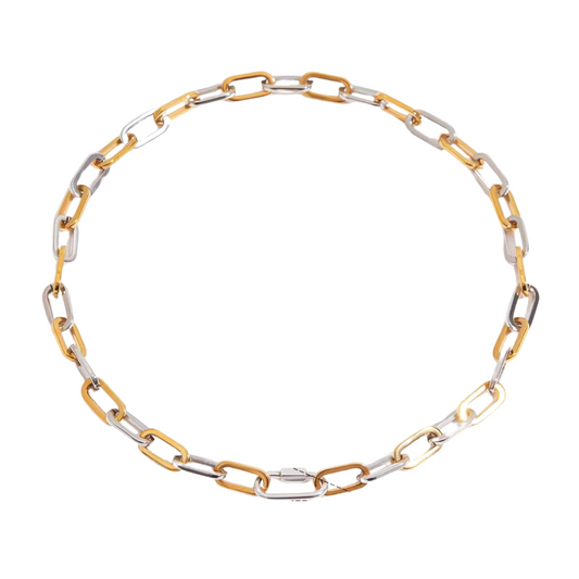 Two Tone Bold Link Chain Necklace