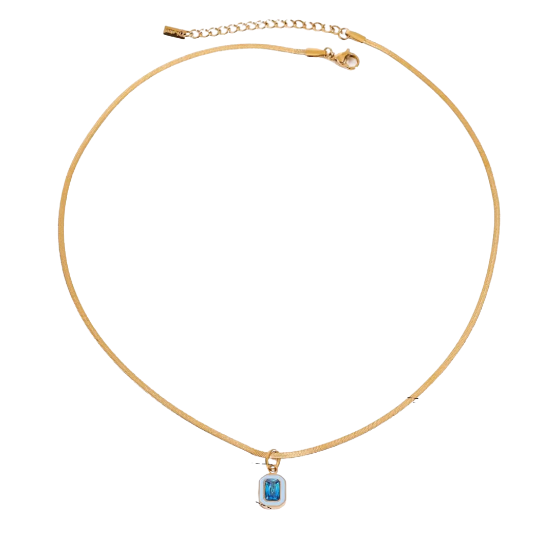 Light Blue Zirconia Pendant Necklace