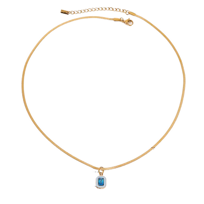 Light Blue Zirconia Pendant Necklace