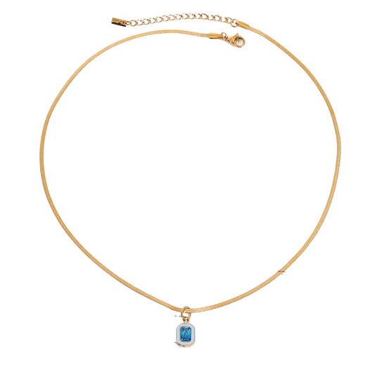Light Blue Zirconia Pendant Necklace