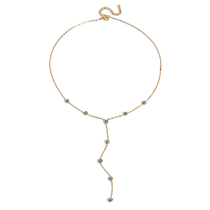 Mini Turquoise Lariat Necklace