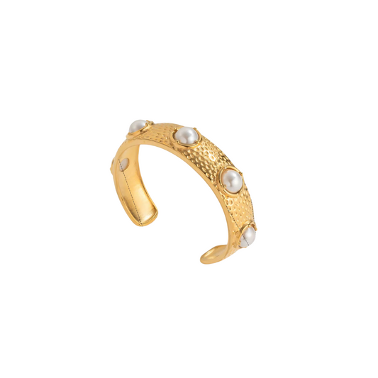 Pearl Textured Chunky Cuff Bracelet