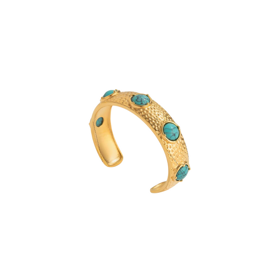 Turquoise Textured Chunky Cuff Bracelet