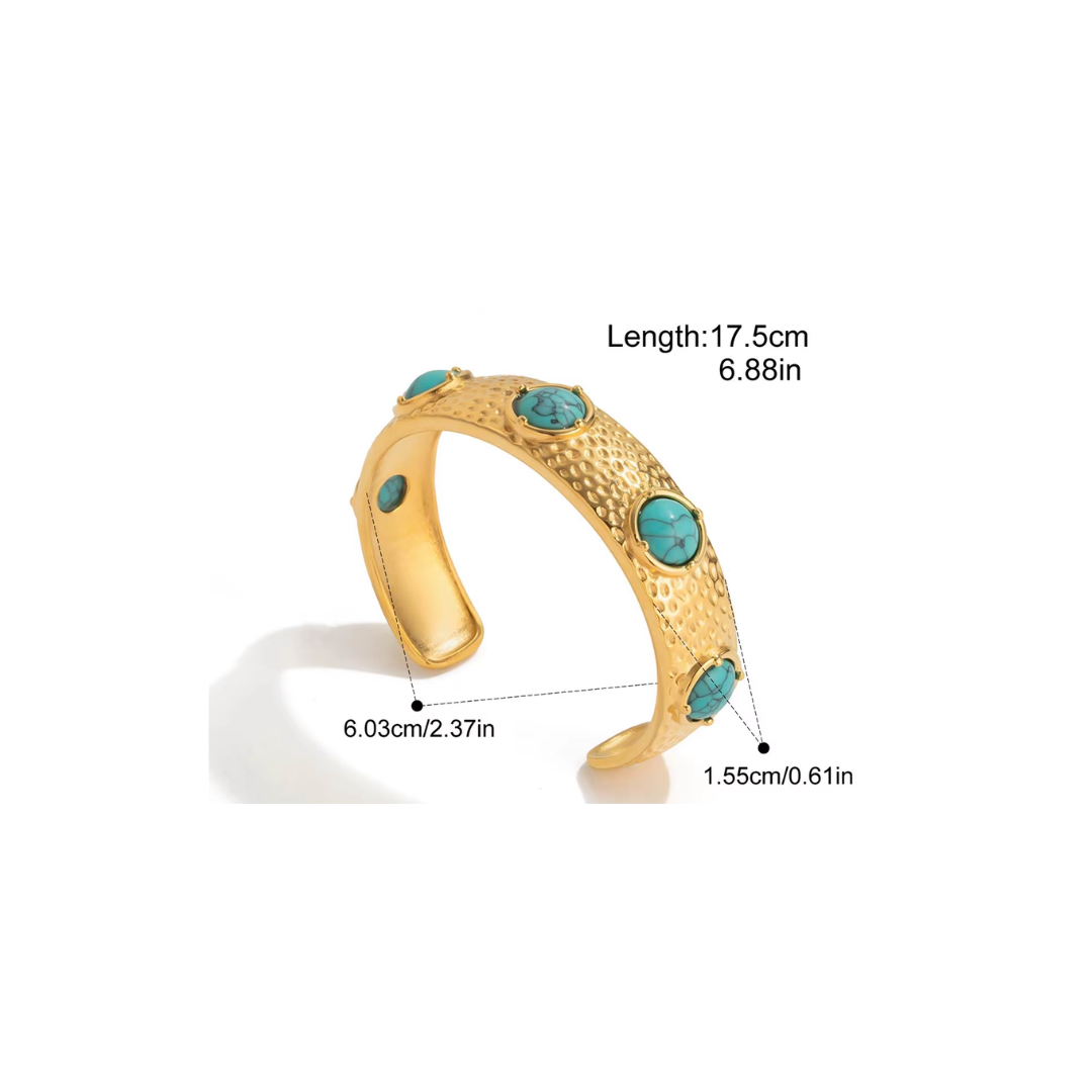 Turquoise Textured Chunky Cuff Bracelet