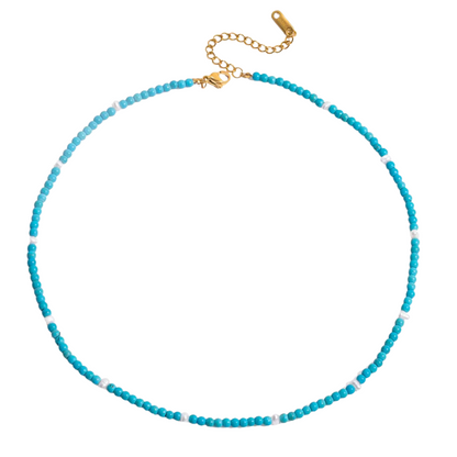 Turquoise Beaded Chain Necklace