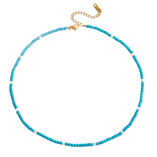 Turquoise Beaded Chain Necklace