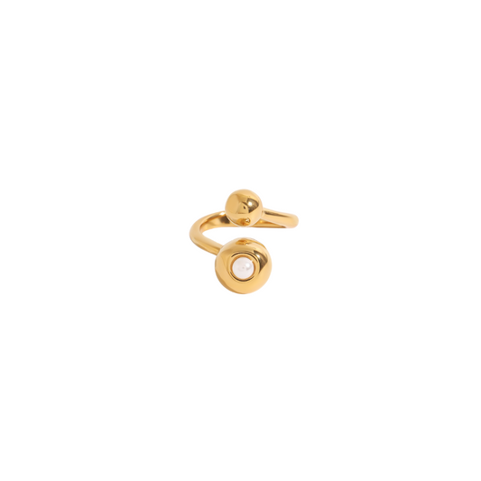 Ball Pearl Open Ring