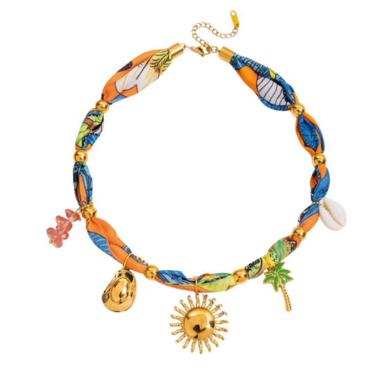 Endless Summer Charms Fabric Necklace