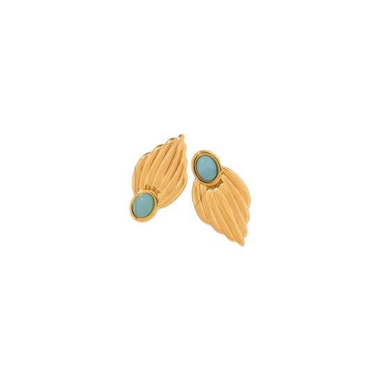 Aqua Statement Stud Earrings