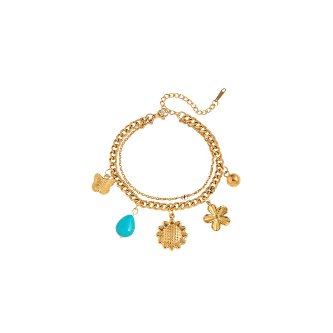 Multi Charms Layered Bracelet