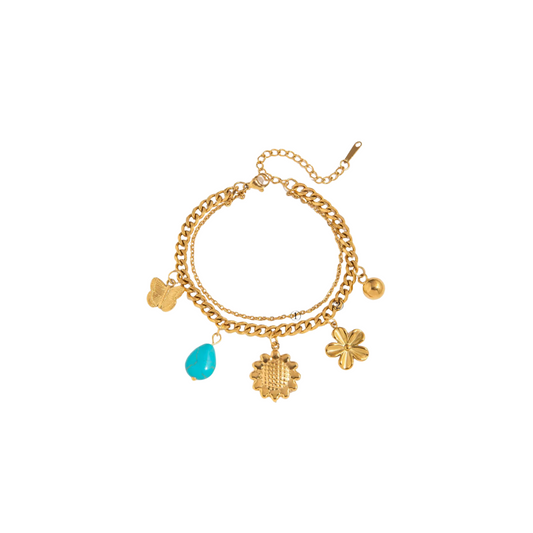 Multi Charms Layered Bracelet