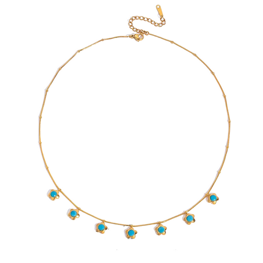 Turquoise Flower Mini Pendant Necklace