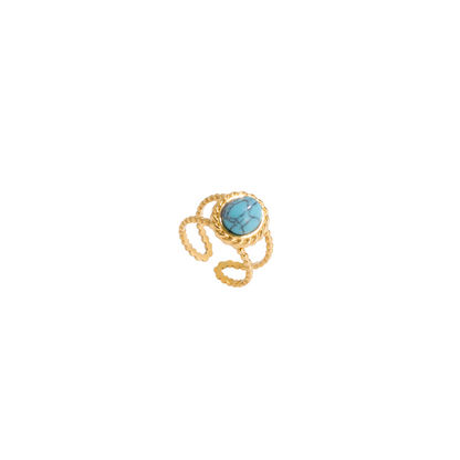 Oval Turquoise Adjustable Ring