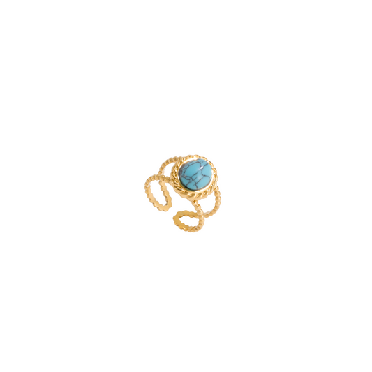 Oval Turquoise Adjustable Ring