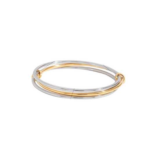 Two Tone Stacked Bangle Bracelet