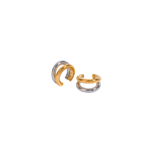 Two Tone Double Earcuff Set