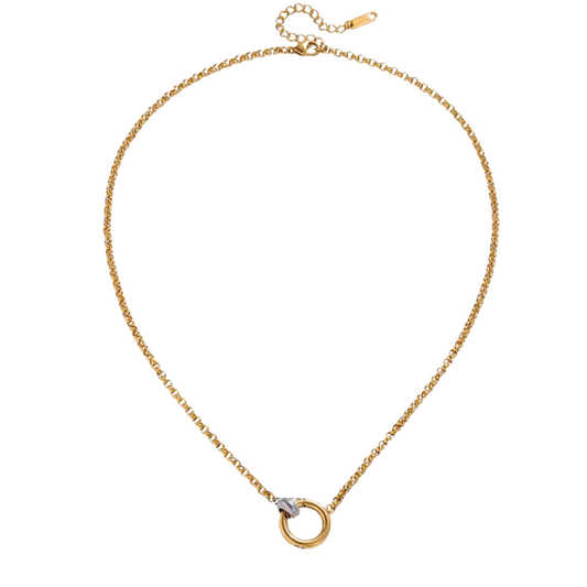 Two Tone Clasp Chain Necklace