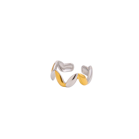 Two Tone Zig Zag Ring