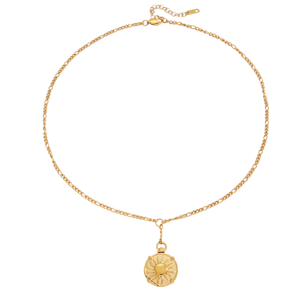 Two Tone Two Sides Coin Pendant Necklace