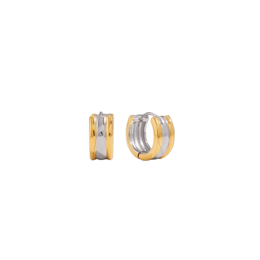 Two Tone Layered Hoop Earrings