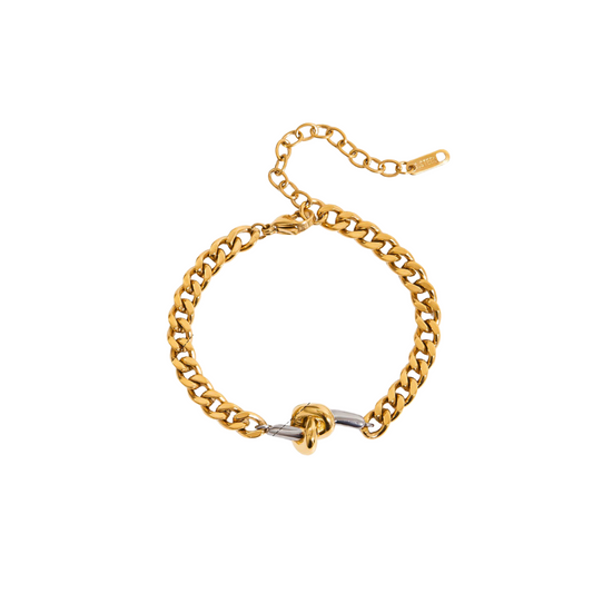 Two Tone Knot Chain Bracelet