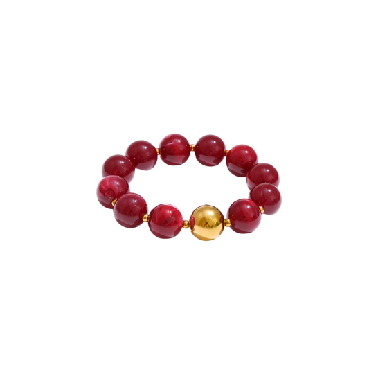Red Resin Balls Bracelet