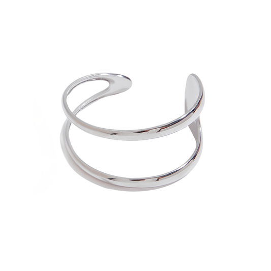 Silver Open Wide Cuff Bracelet