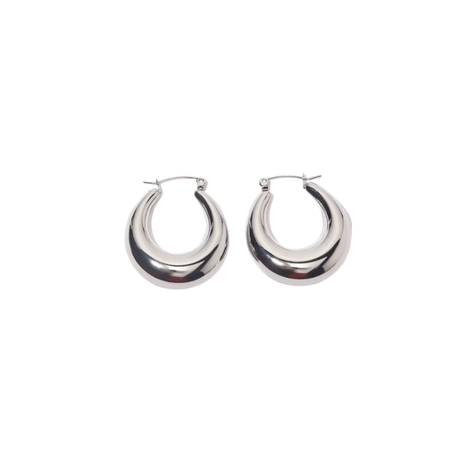 Silver Classic Style Hoop Earrings