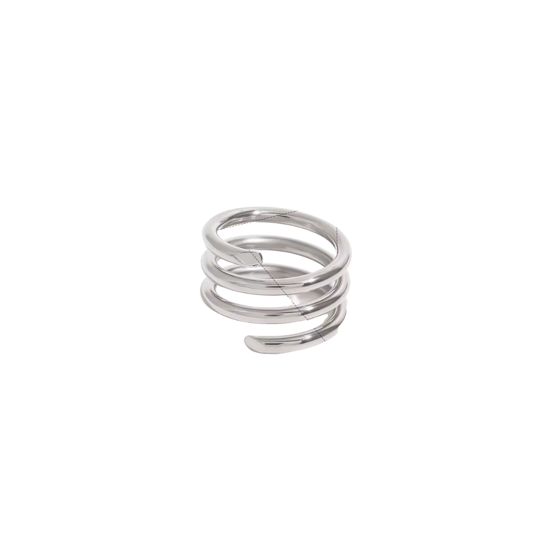 Silver Spiral Band Ring