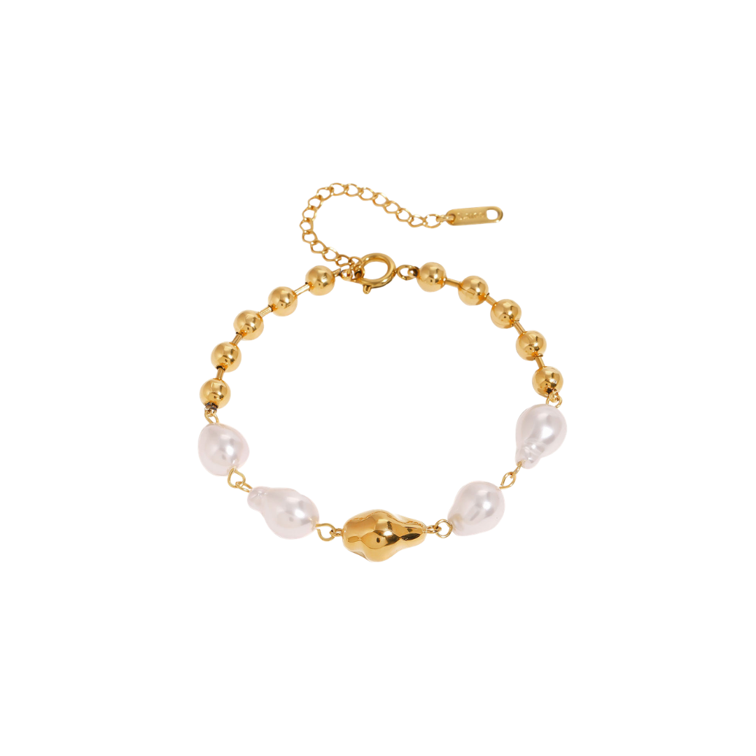 Irregular Pearls & Balls Bracelet