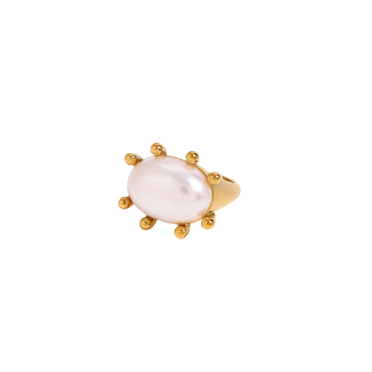 Oval Chunky Pearl Ring