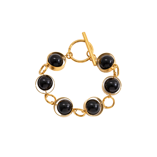 Black Balls OT Buckle Bracelet