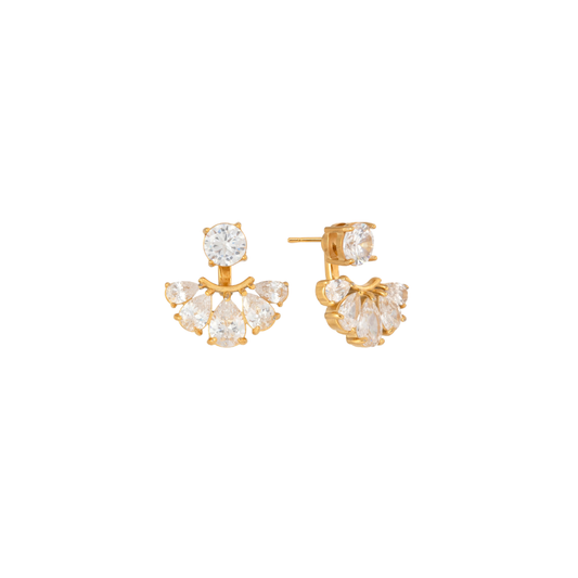Tear Drop Zirconias Stud Earrings