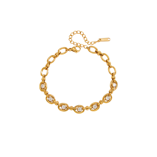 Zirconias Oval Chain Bracelet