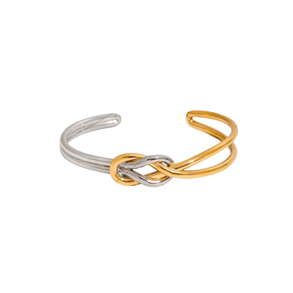 Two Tone Knot Cuff Bracelet
