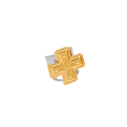 Two Tone Cross Ring