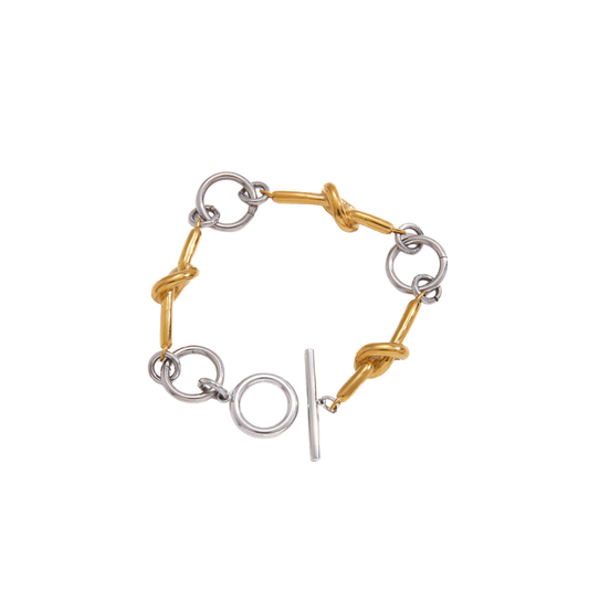 Two Tone Knot Chain Bracelet