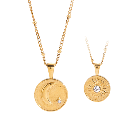 Sun or Moon Pendant Necklace