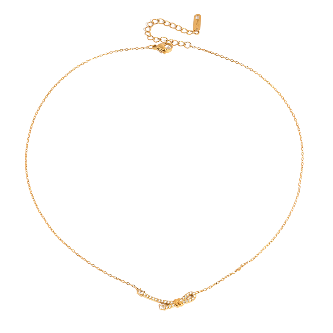 Zirconias Minimalist Knot Pendant Chain Necklace