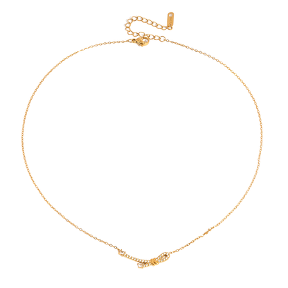 Zirconias Minimalist Knot Pendant Chain Necklace