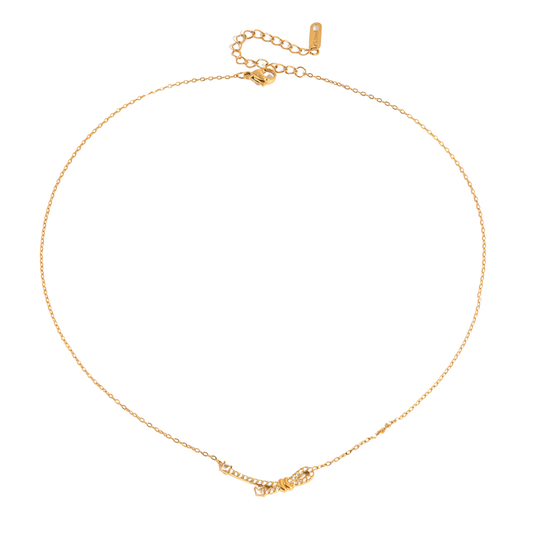 Zirconias Minimalist Knot Pendant Chain Necklace