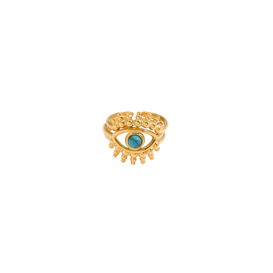Turquoise Eye Triple Ring