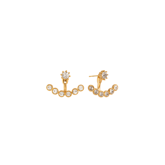Zirconias Fan Style Stud Earrings