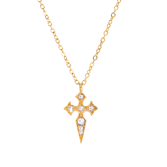 Zirconias Dainty Cross Pendant Necklace