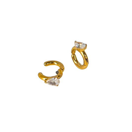 Water Drop Zirconia Clip Earcuff Set