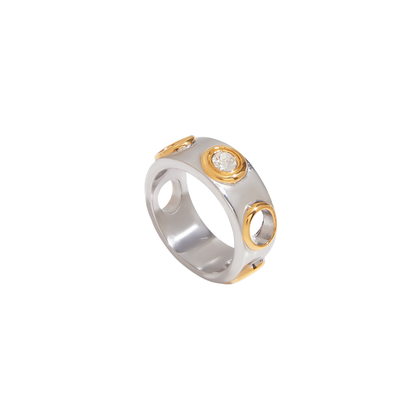 Two Tone Hollow Band Ring