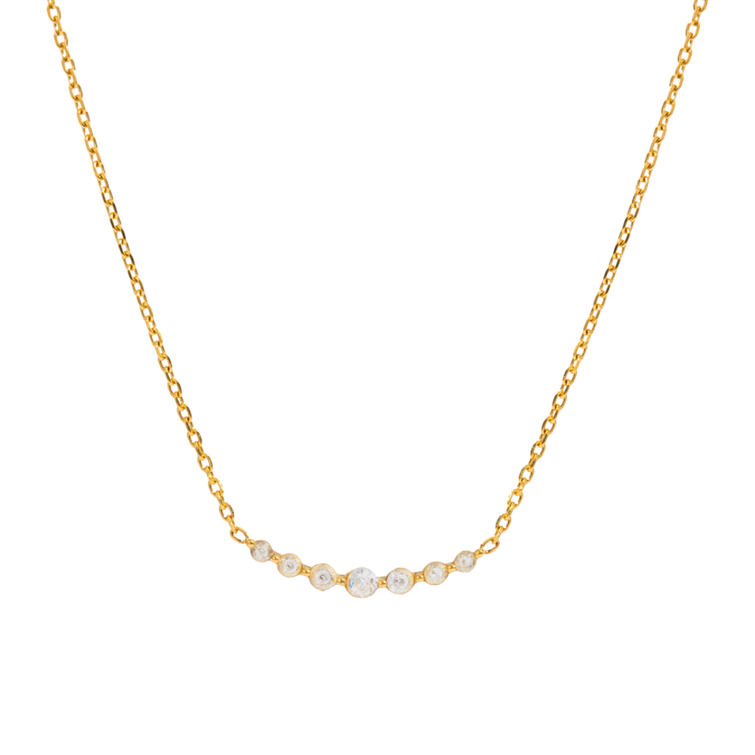 Gold Mini Round Zirconias Necklace
